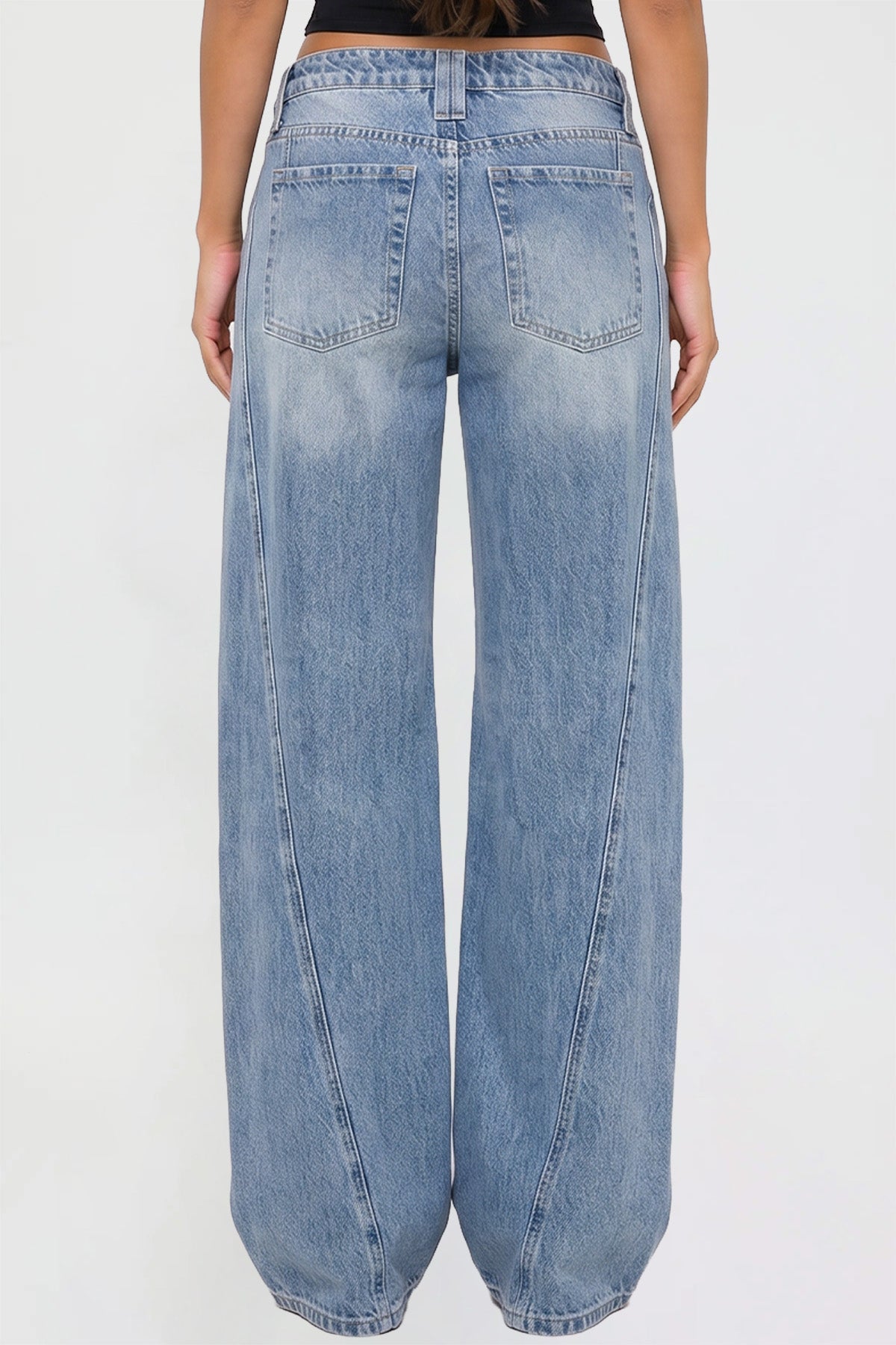 Joey Seamed Ultra Wide Leg Jeans