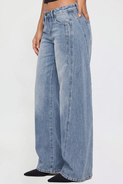 Joey Seamed Ultra Wide Leg Jeans