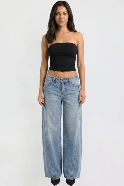 Joey Seamed Ultra Wide Leg Jeans