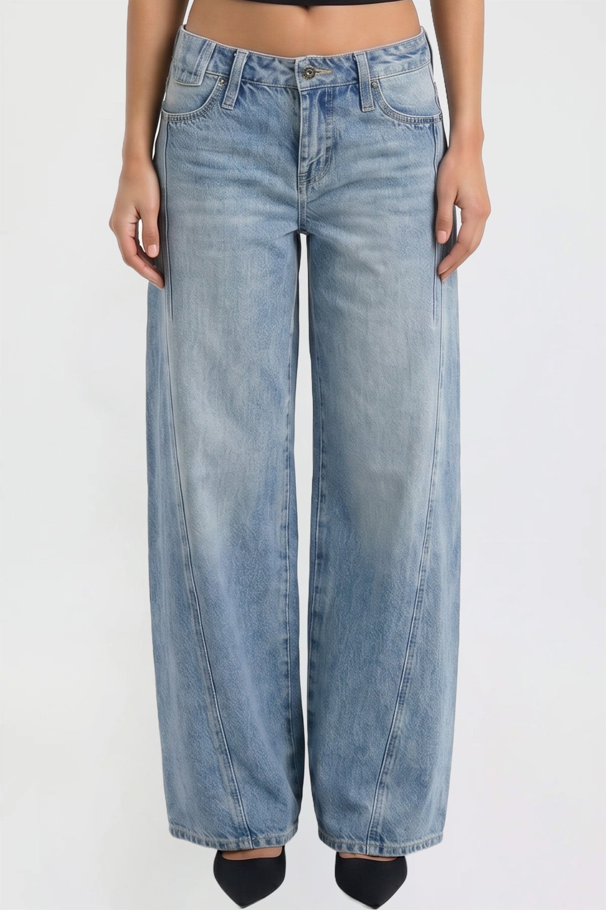 Joey Seamed Ultra Wide Leg Jeans