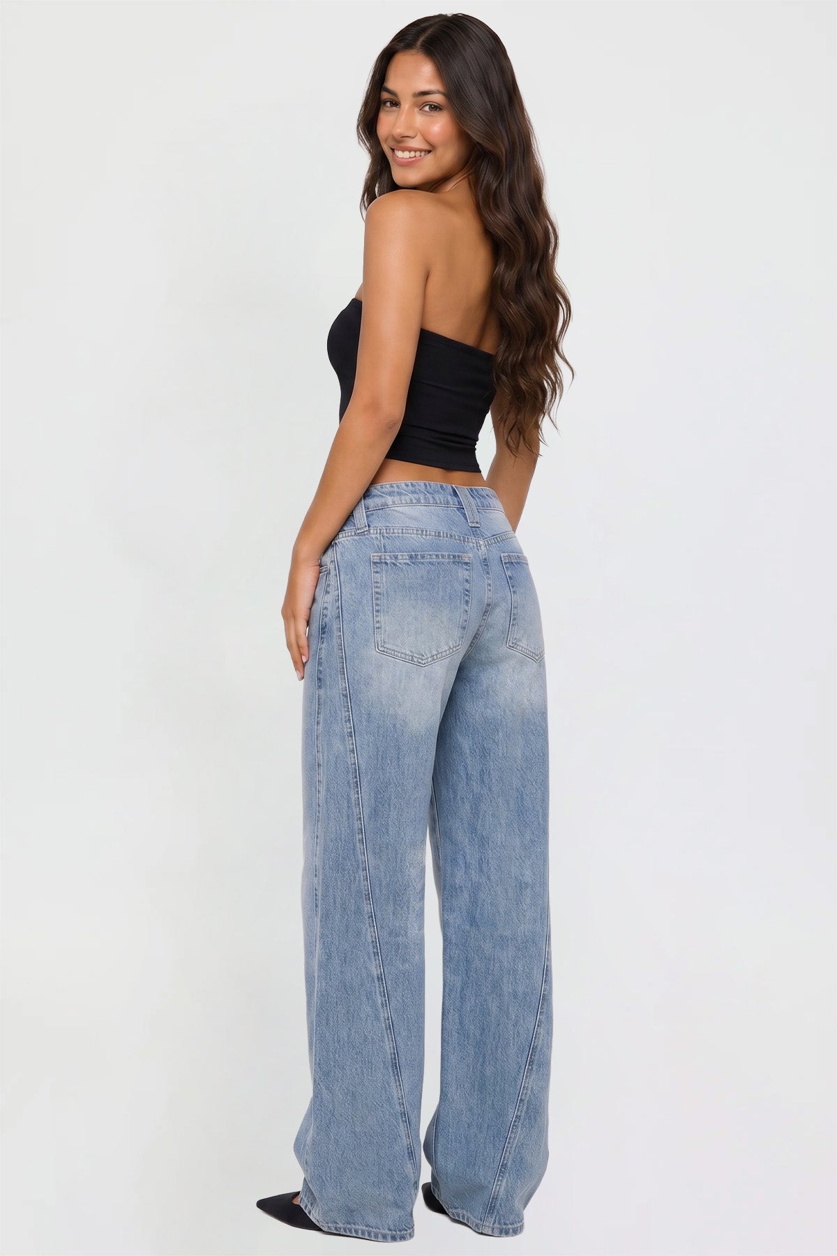 Joey Seamed Ultra Wide Leg Jeans