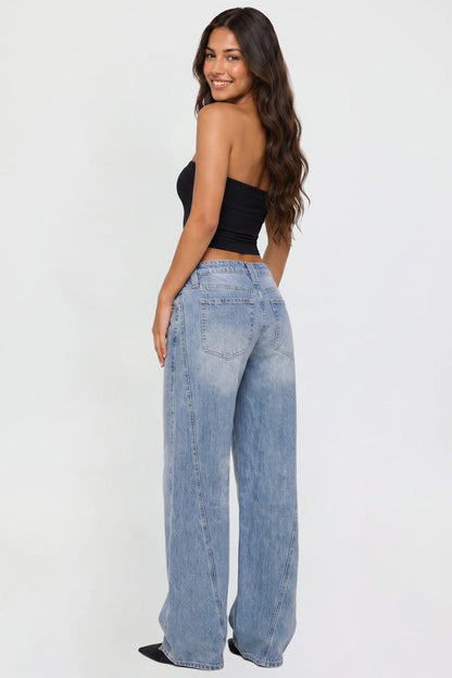 Joey Seamed Ultra Wide Leg Jeans