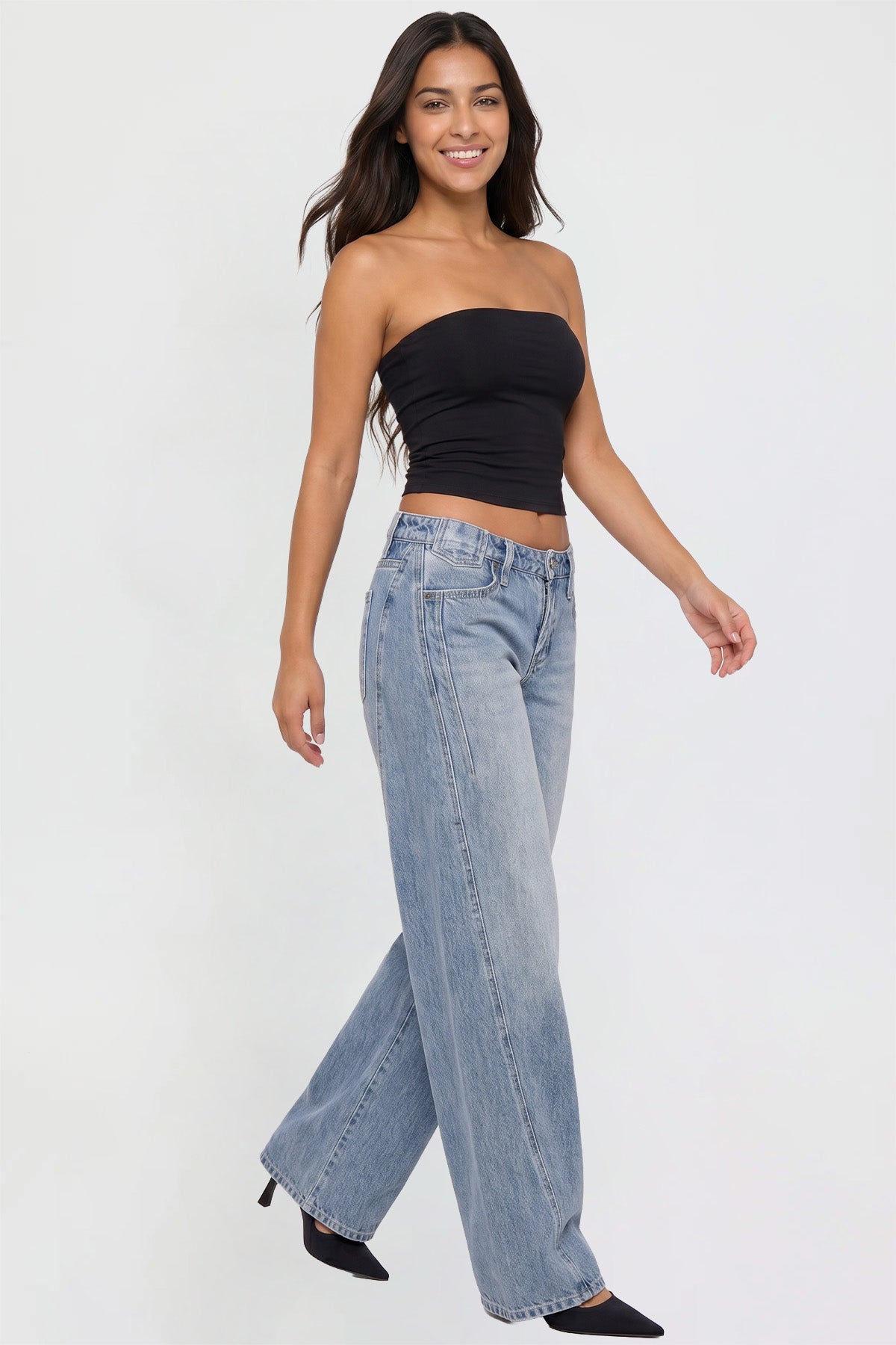 Joey Seamed Ultra Wide Leg Jeans