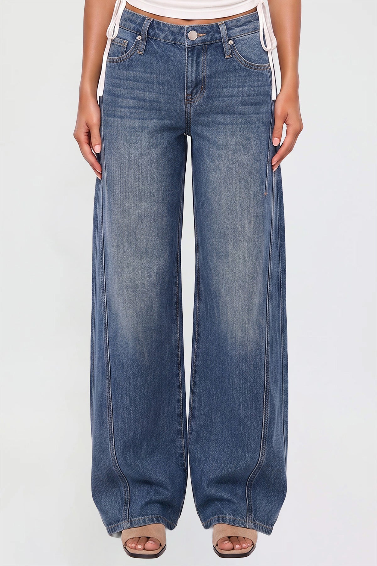 Joey Seamed Ultra Wide Leg Jeans