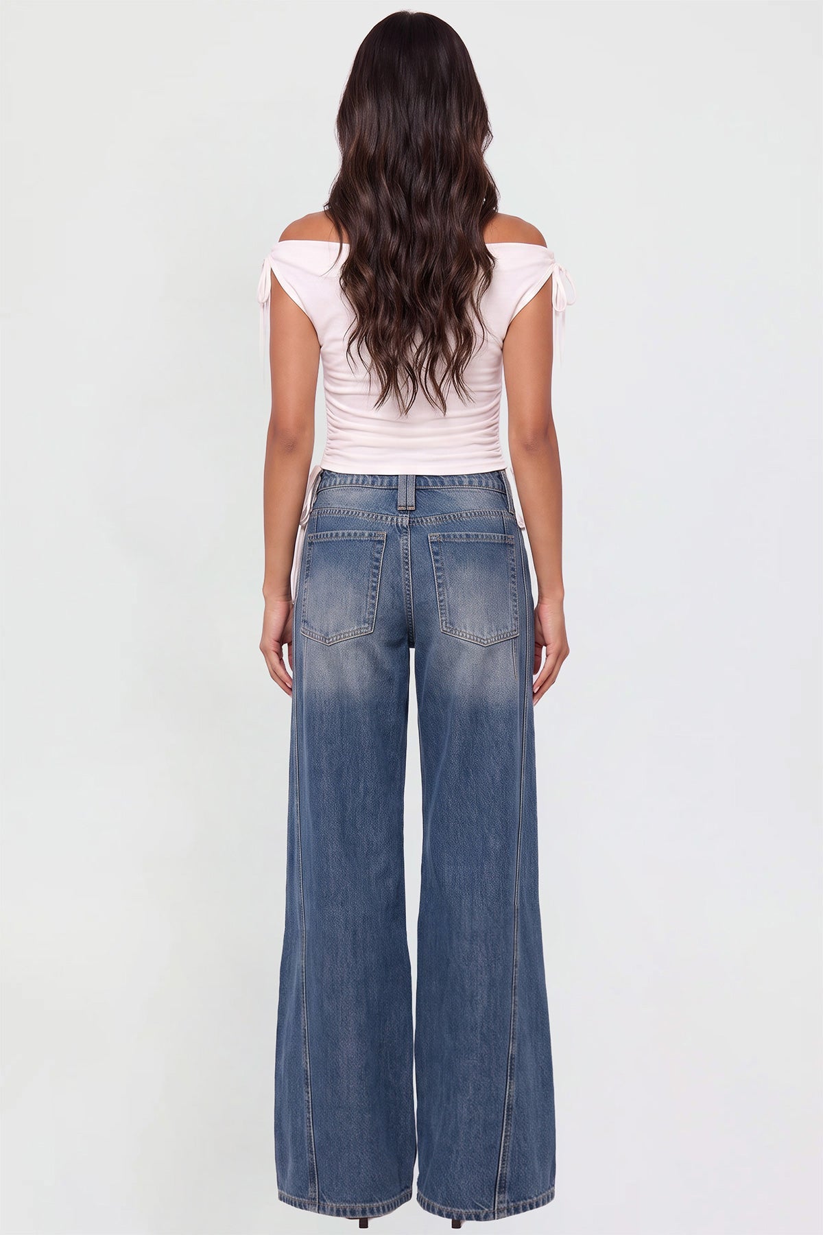Joey Seamed Ultra Wide Leg Jeans