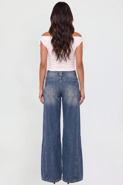Joey Seamed Ultra Wide Leg Jeans