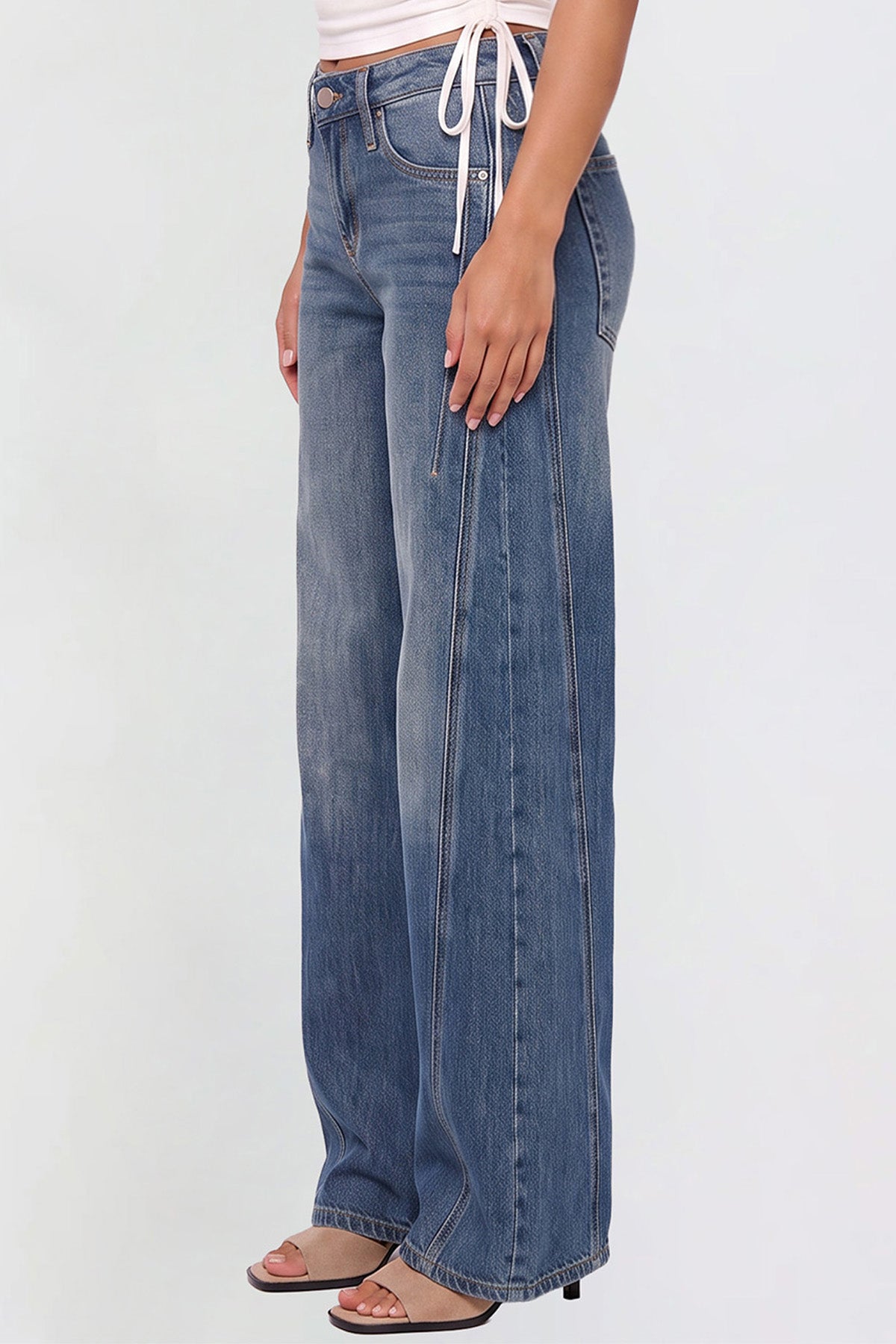 Joey Seamed Ultra Wide Leg Jeans
