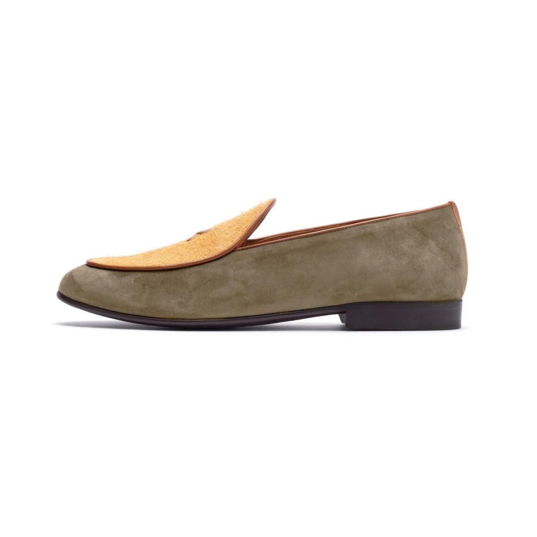 Men's Olive Textured Tan Milano Loafer