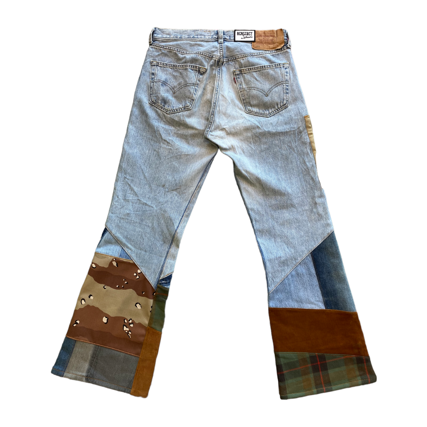 Mixed Camouflage Flare Jeans