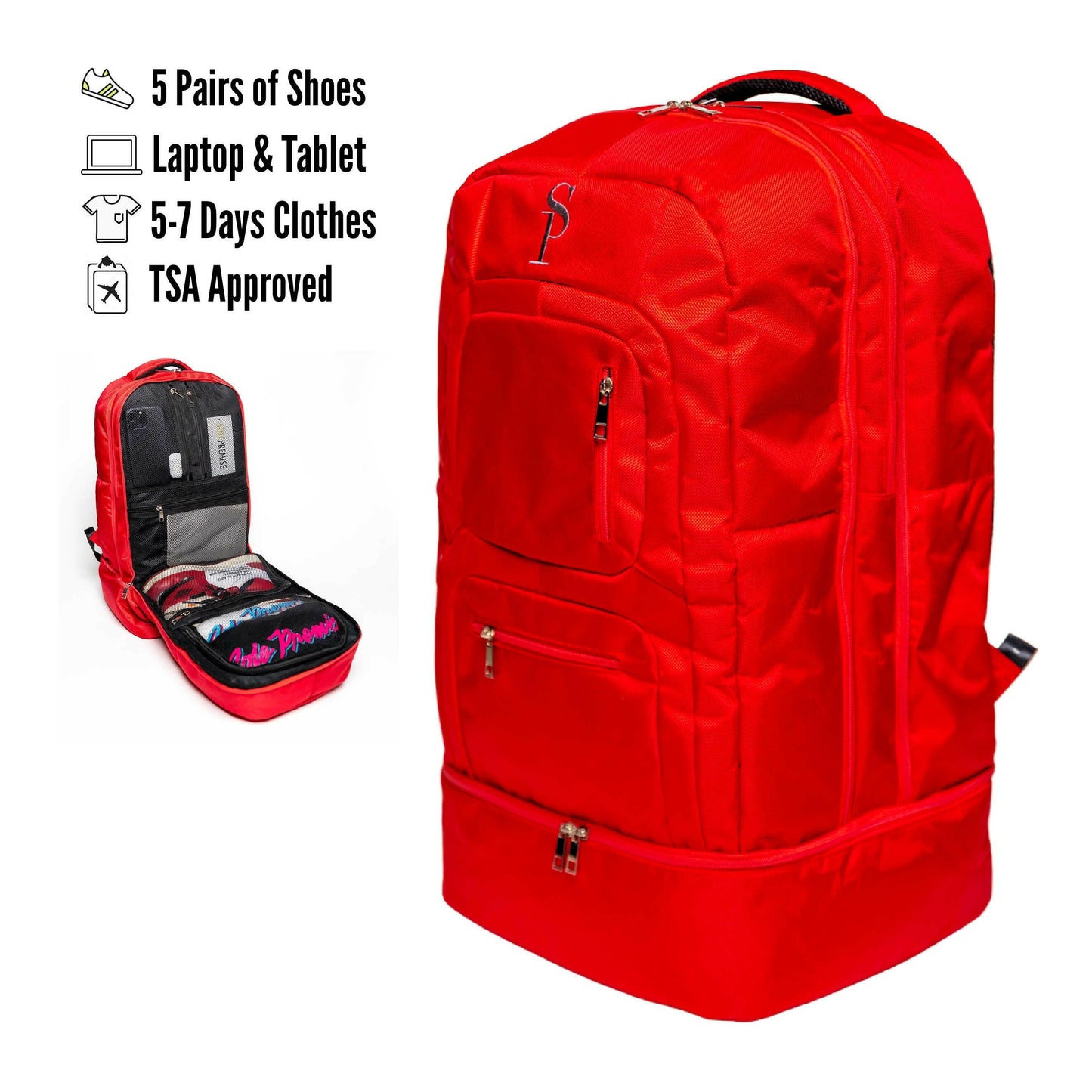 Red Polyester Carry-On Bag