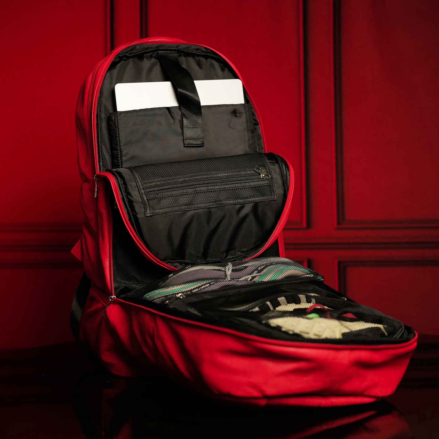 Leather Luxury Carry-On Backpack | Red