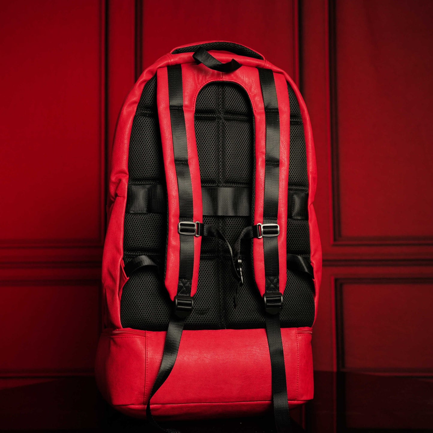 Leather Luxury Carry-On Backpack | Red