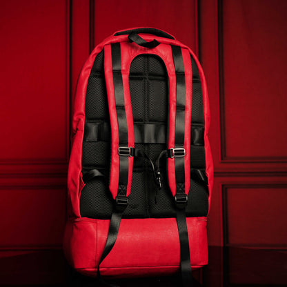 Leather Luxury Carry-On Backpack | Red
