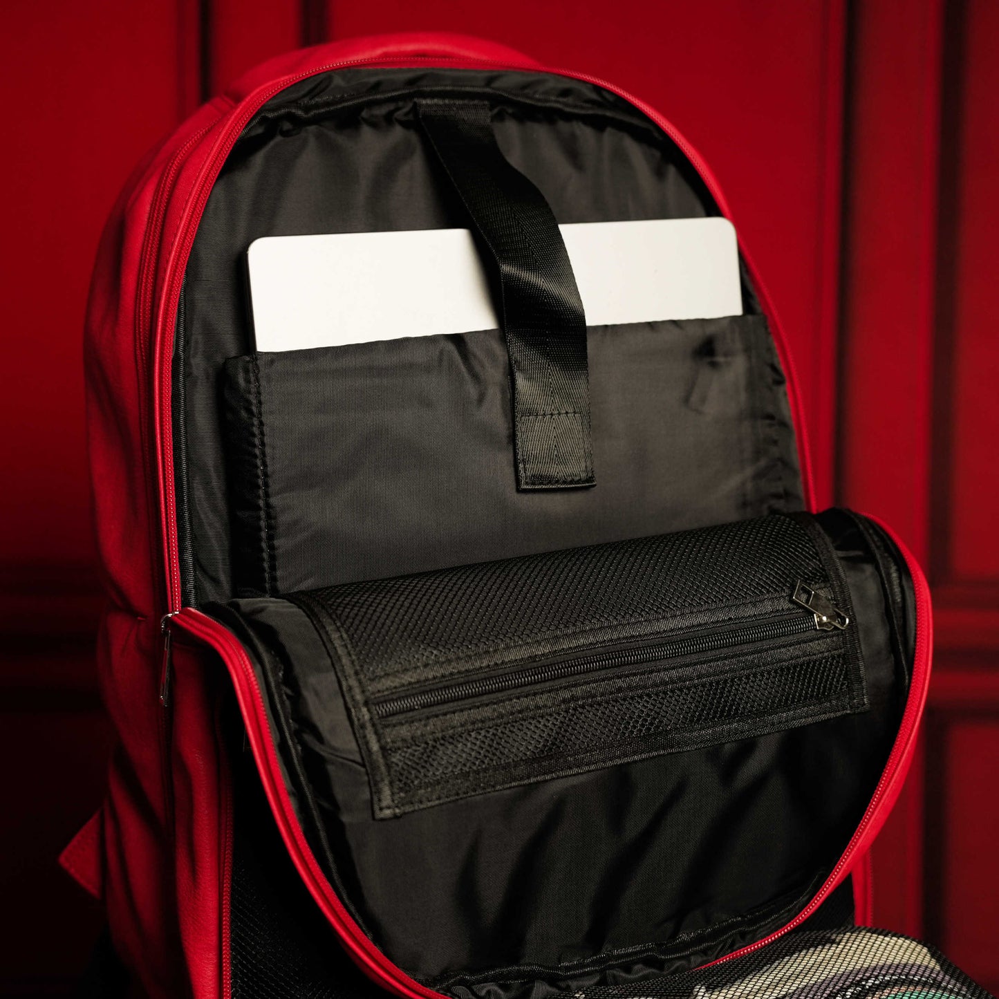 Leather Luxury Carry-On Backpack | Red