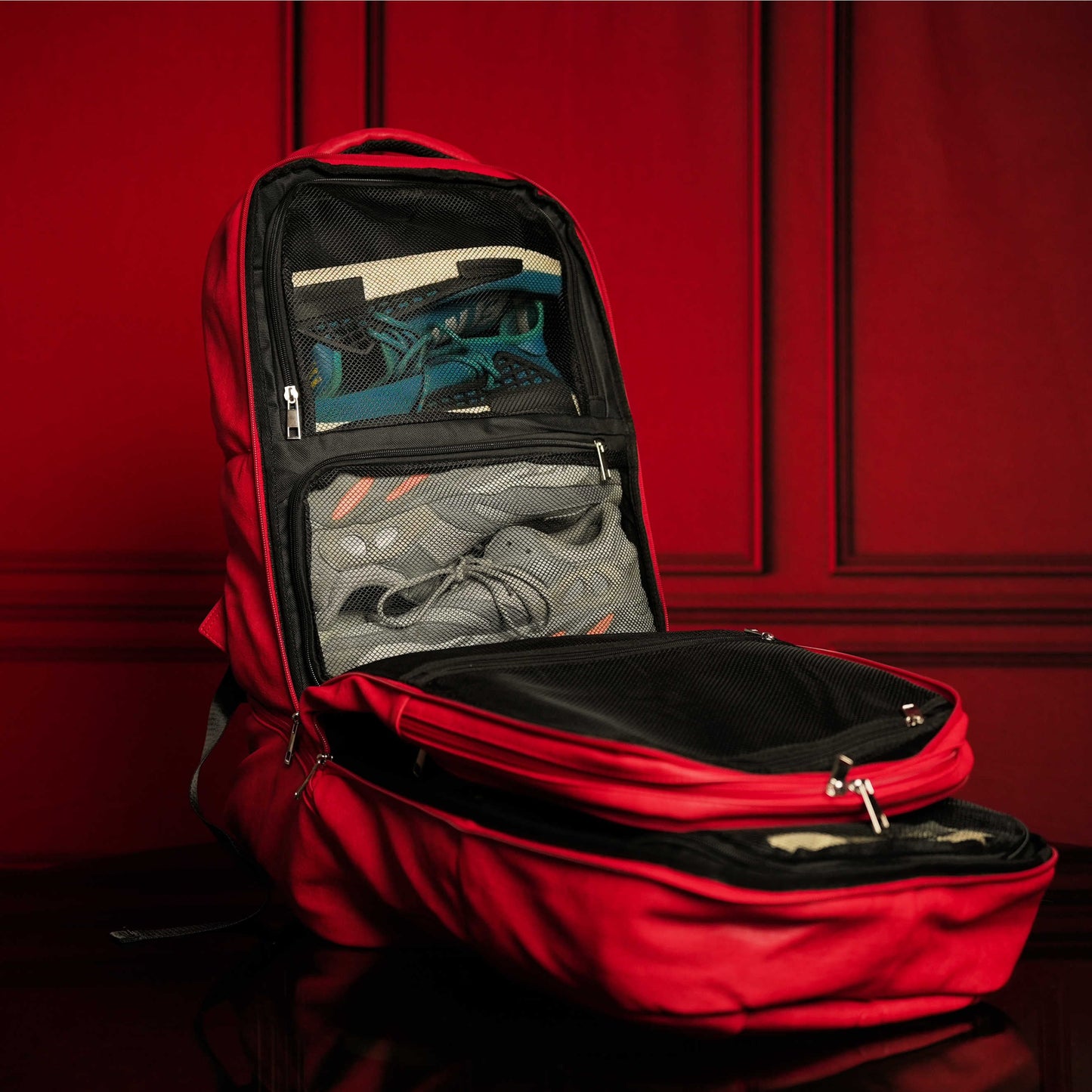 Leather Luxury Carry-On Backpack | Red