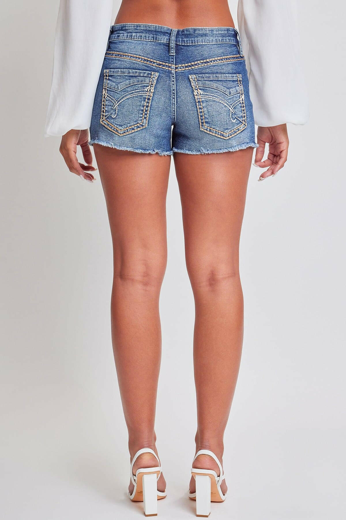 Heavy Stitch Embroidered Frayed Shorts