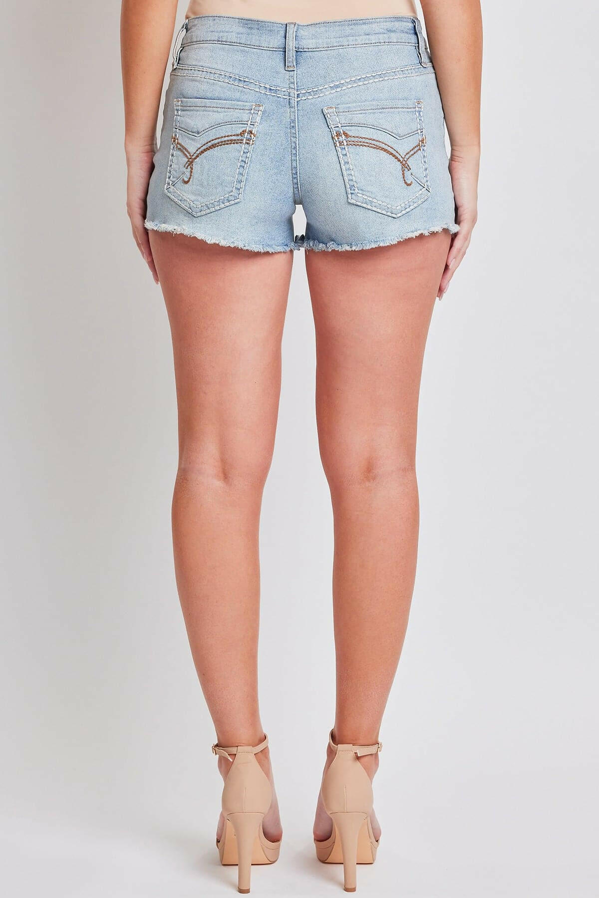 Heavy Stitch Embroidered Frayed Shorts