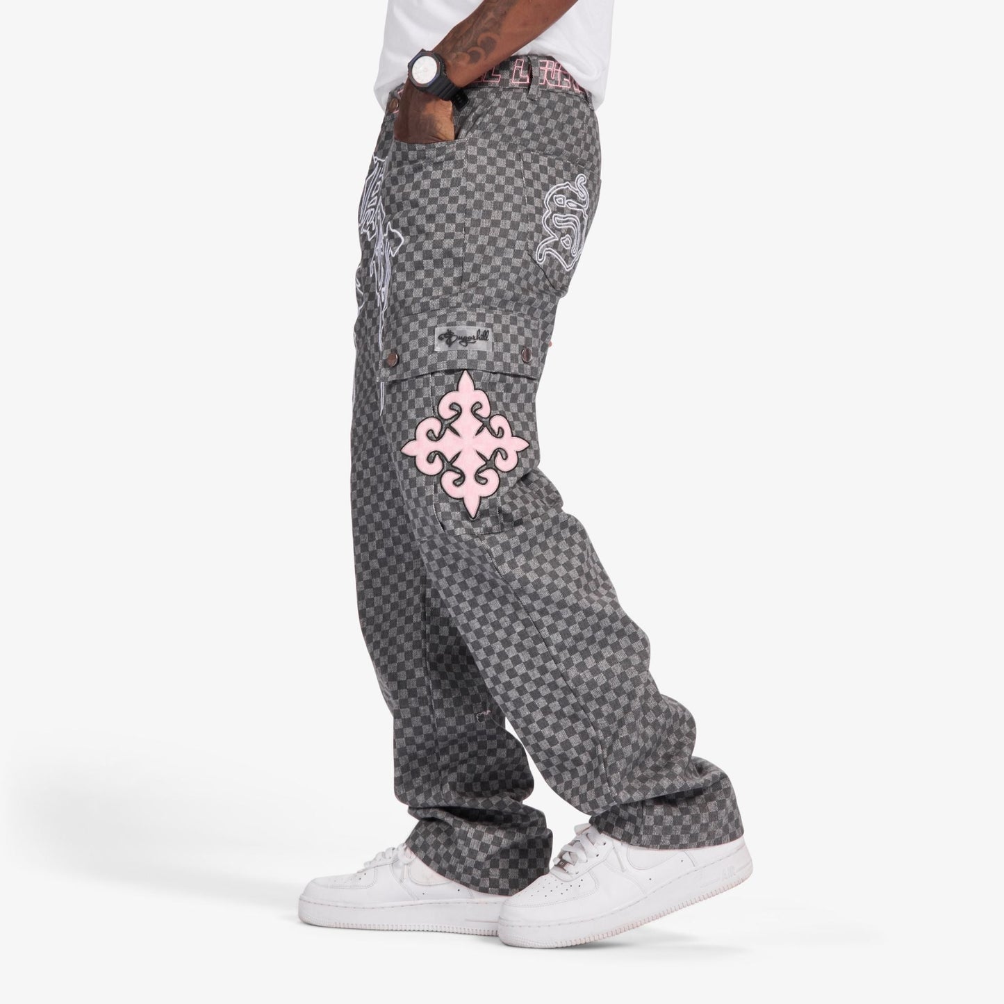 Darling Cargo Pants | Grey Grid