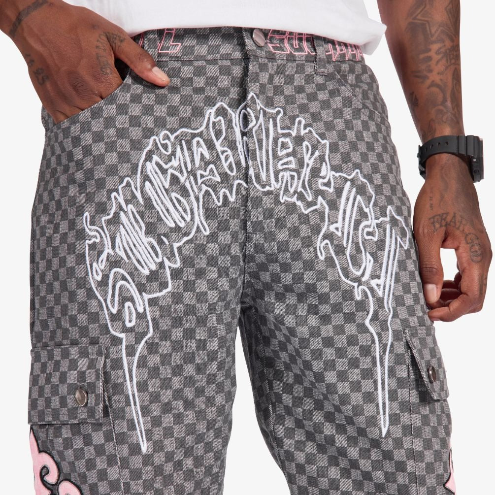 Darling Cargo Pants | Grey Grid