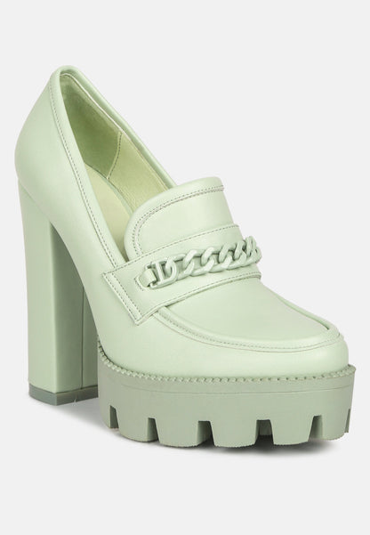 Corinne Chain Embellished Chunky Loafers