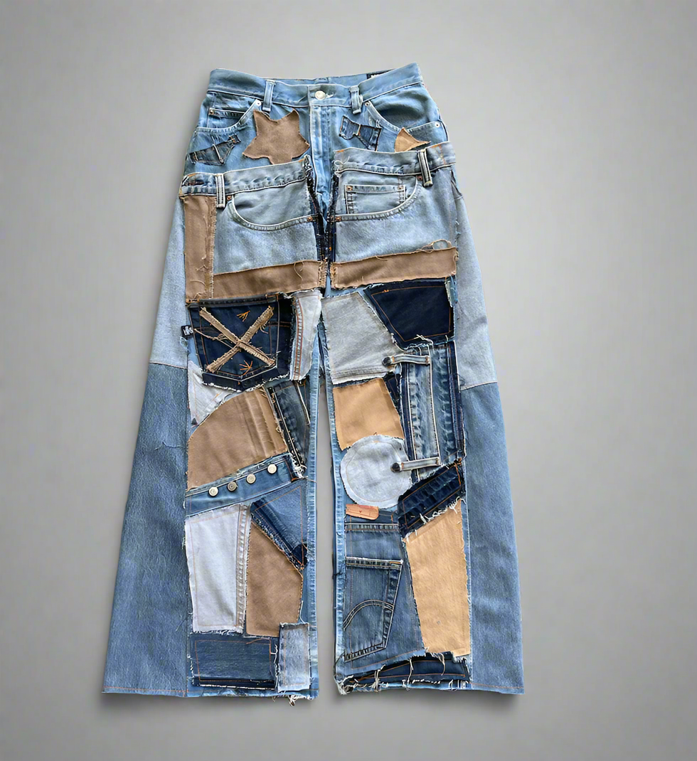 Wide Flare "Denim Detail" Pant