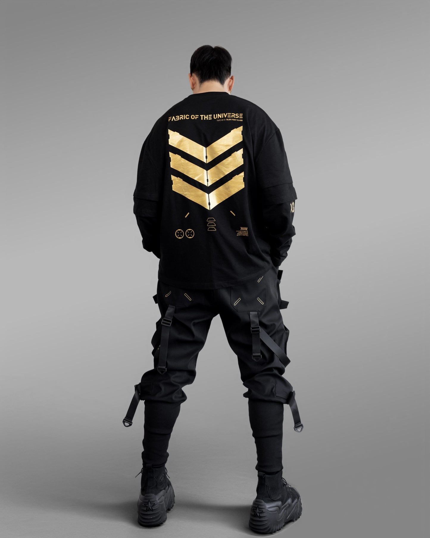 V3-S Black Gold Long Triple Sleeve T