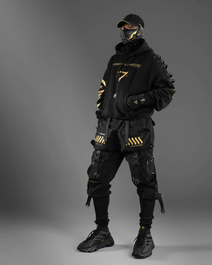 V3-S Black Gold Oversized Hoodie