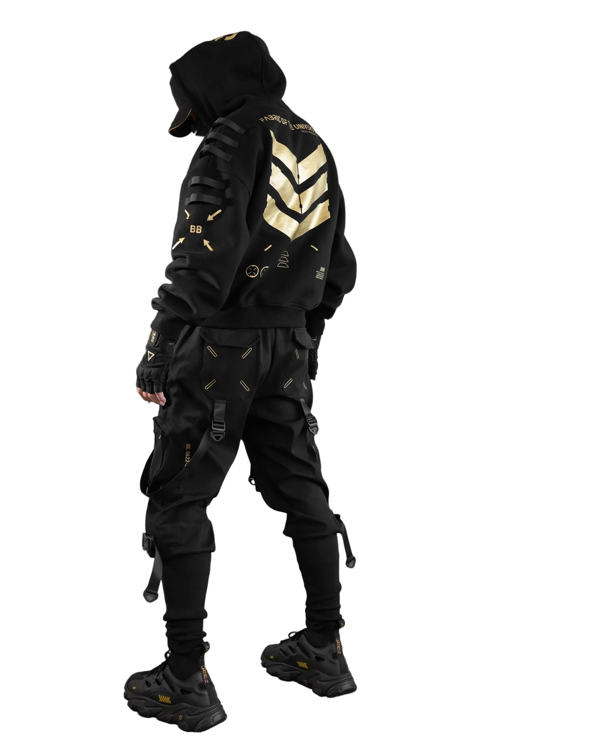 V3-S Black Gold Oversized Hoodie