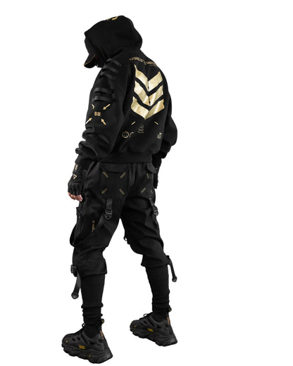V3-S Black Gold Oversized Hoodie