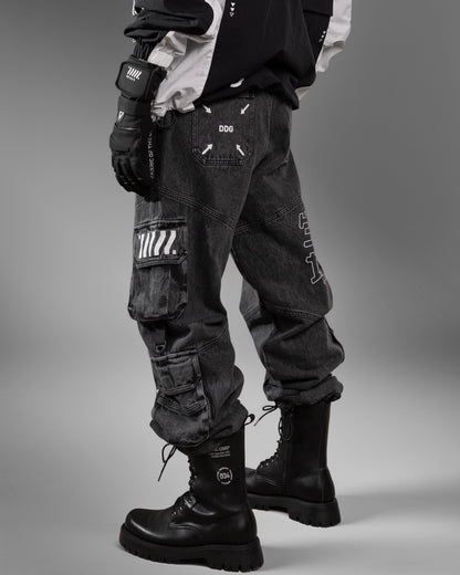 DJ-Type 001A Charcoal Denim Cargo Pants