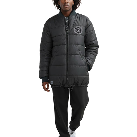 Reversible Long Bomber Jacket | Black