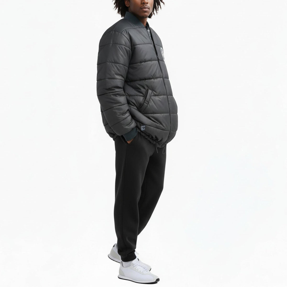 Reversible Long Bomber Jacket | Black