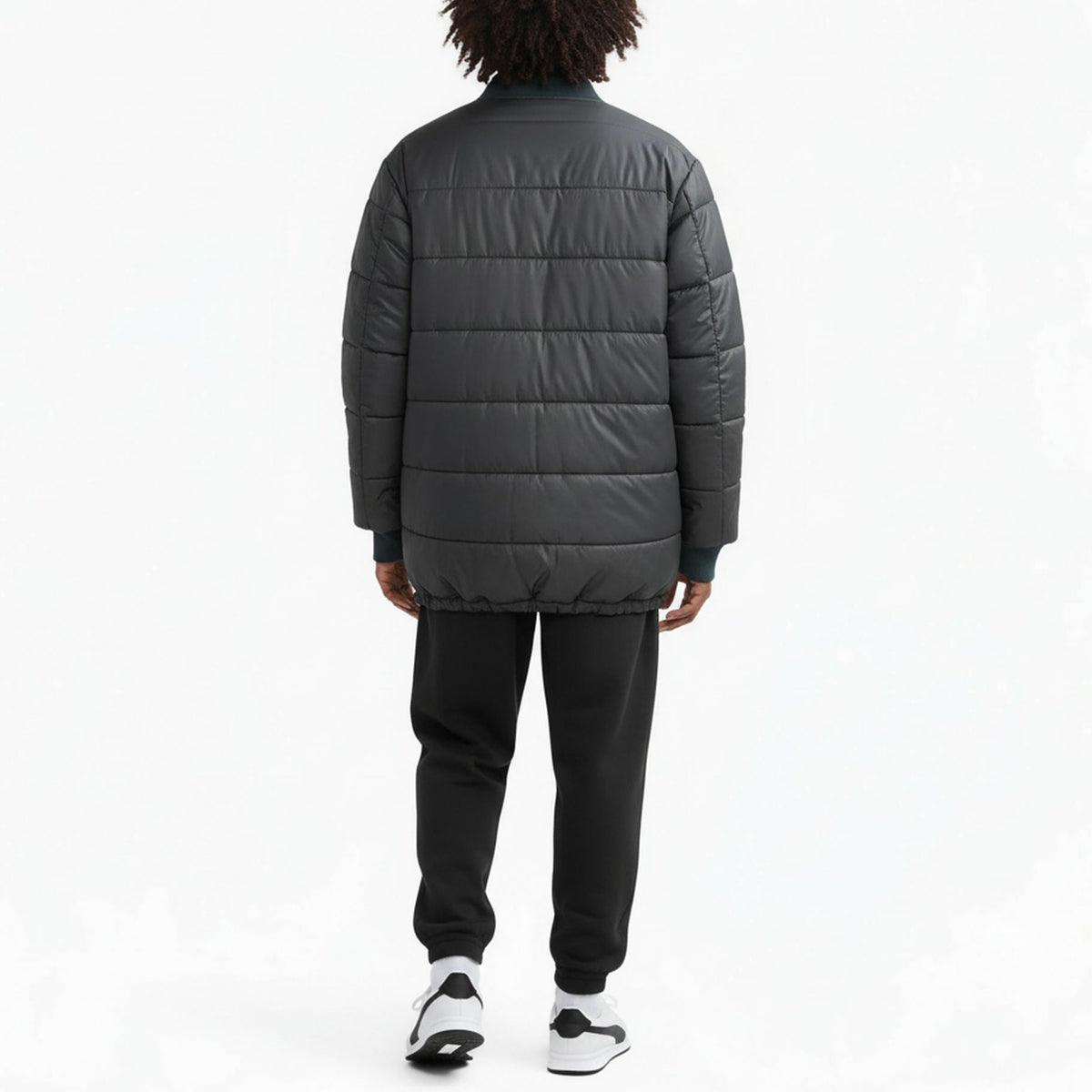 Reversible Long Bomber Jacket | Black
