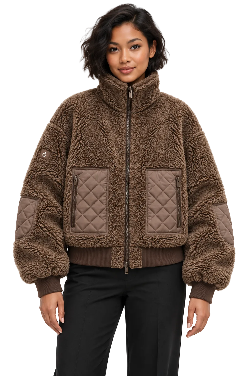 Sherpa Quilted Zip Up Jacket
