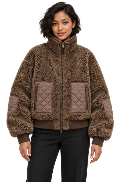 Sherpa Quilted Zip Up Jacket