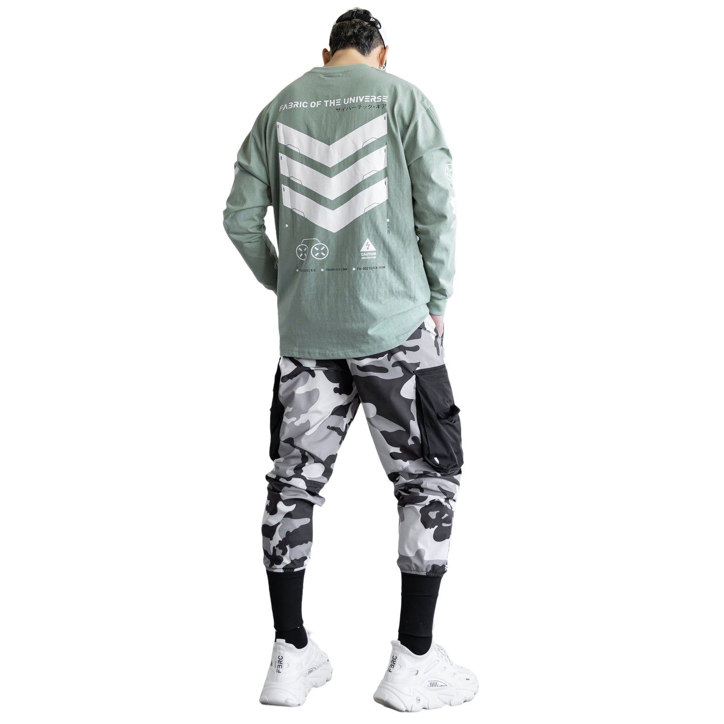 V3-3 Faded Green Long Sleeve T