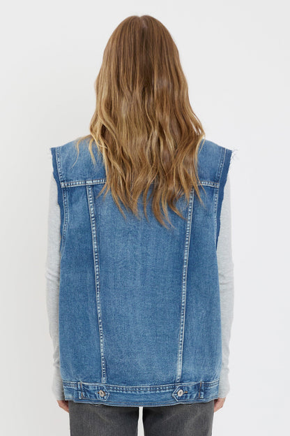 Oversized Boyfriend Fit Denim Vest
