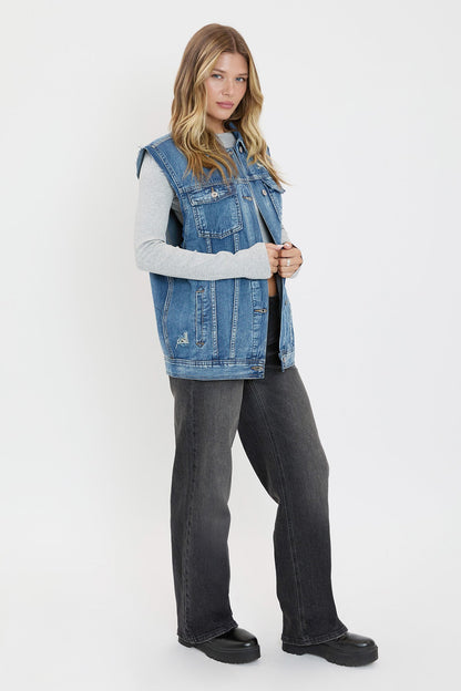 Oversized Boyfriend Fit Denim Vest