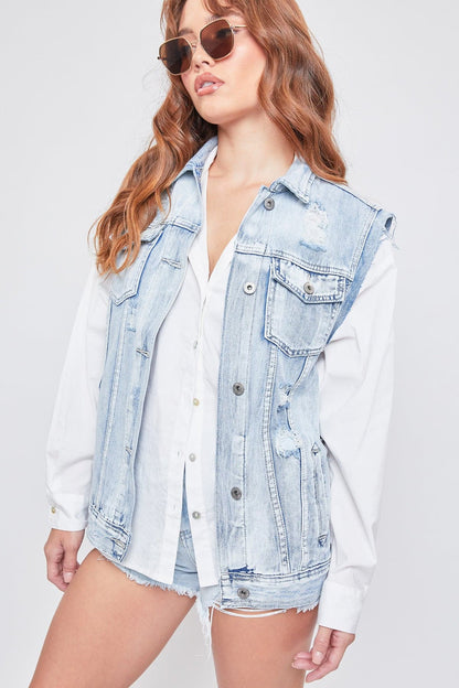 Oversized Boyfriend Fit Denim Vest