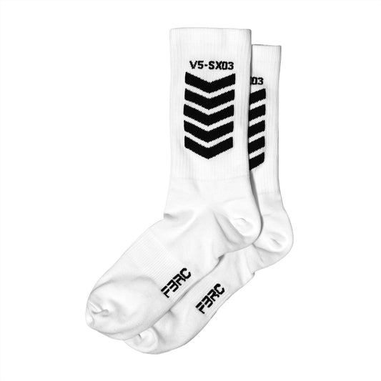 V5-SX03 White Crew Socks