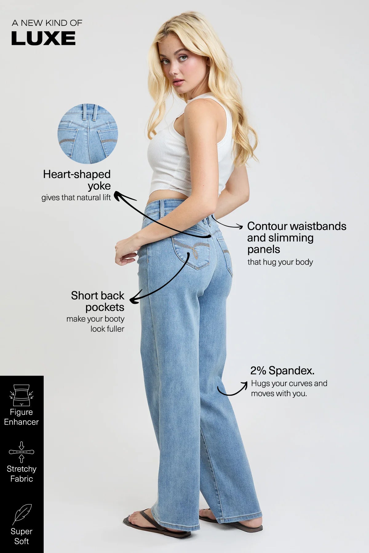 Luxe High Rise WannaBettaButt Straight Jeans