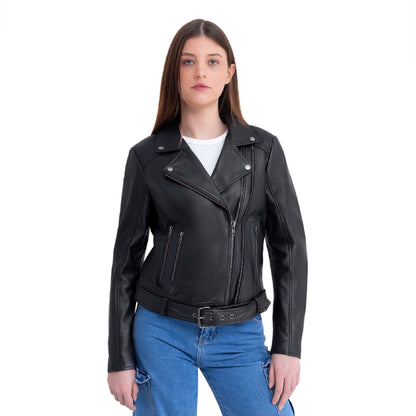Adeline Women's Lambskin Asymmetrical Jacket