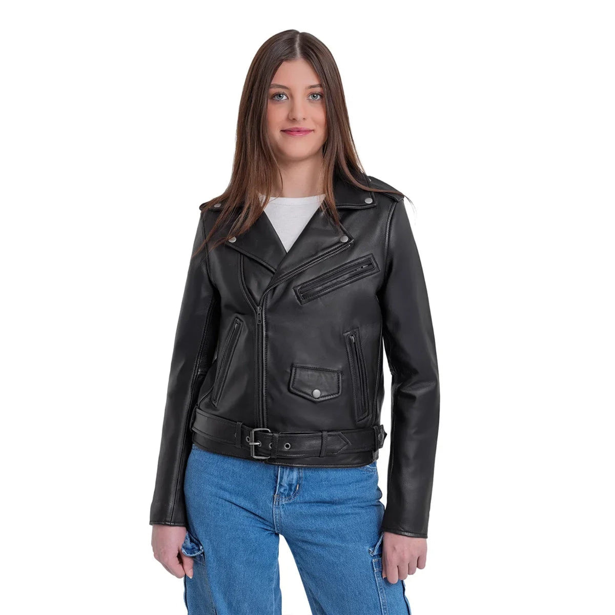 Sophia Women's Lambskin Leather Biker Jacket