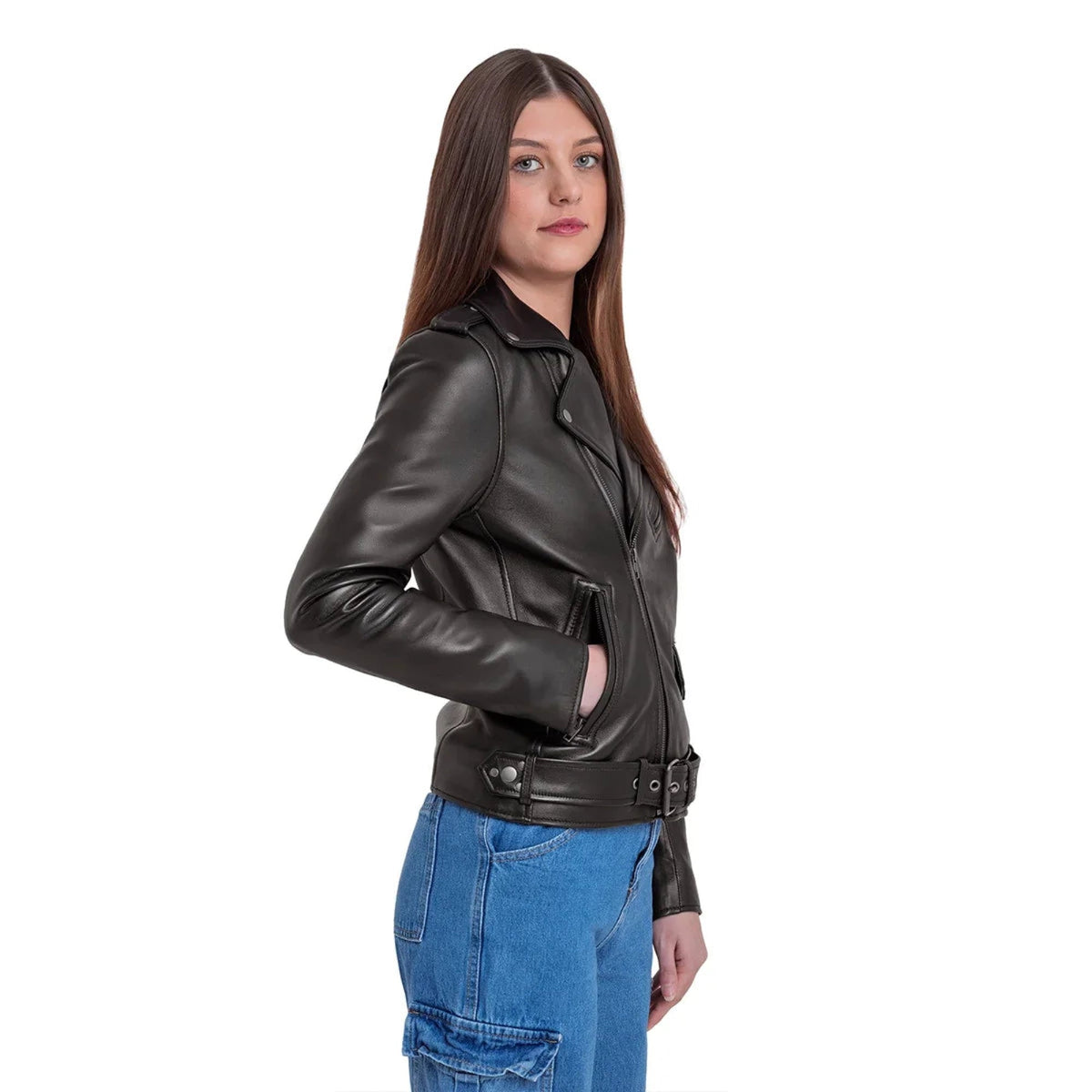 Sophia Women's Lambskin Leather Biker Jacket