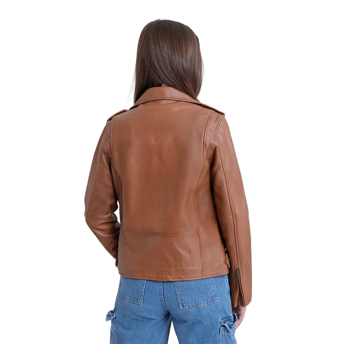 Sophia Women's Lambskin Leather Biker Jacket