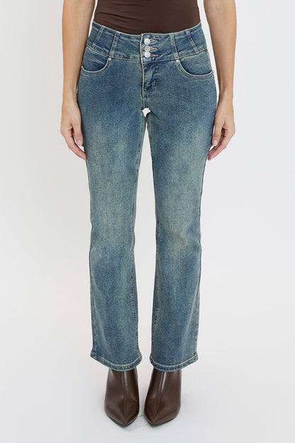3-Button Bootcut Jeans