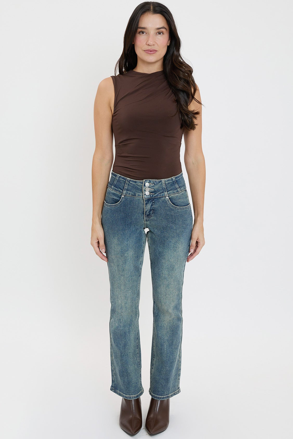 3-Button Bootcut Jeans