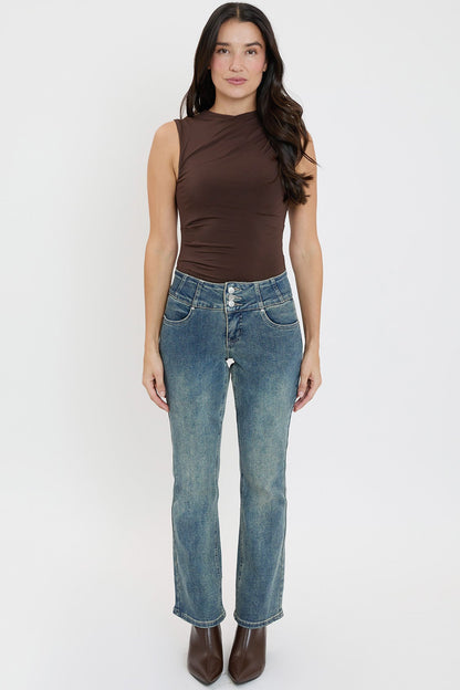3-Button Bootcut Jeans