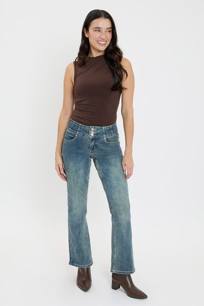 3-Button Bootcut Jeans