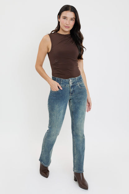 3-Button Bootcut Jeans
